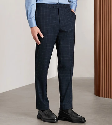 Slim Fit Navy Windowpane Suit Pants