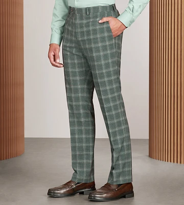 Plaid vert coupe moderne Complet Pantalon