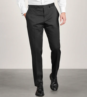 Slim Fit Black Jacquard Tuxedo Pants