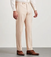 Slim Fit Pale Peach Solid Suit Pants