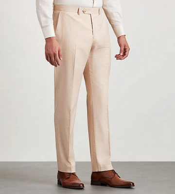 Modern Fit Pale Peach Solid Suit Pants