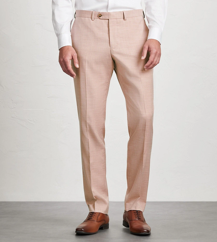 Slim Fit Pale Rose Solid Suit Pants