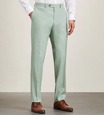 Slim Fit Pale Green Solid Suit Pants