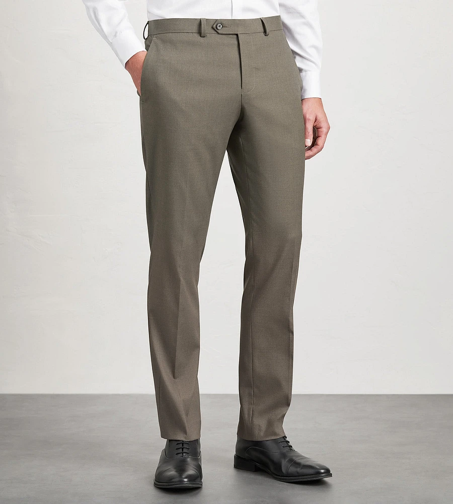 Slim Fit Light Brown Solid Suit Pant