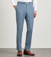 Modern Fit Oxford Blue Solid Suit Pants