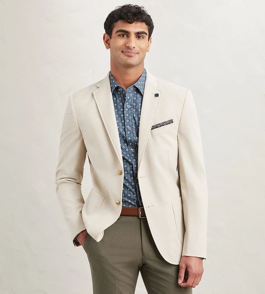 Modern Fit Textured Solid Sport Jacket