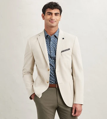 Modern Fit Textured Solid Sport Jacket