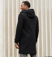 Modern Fit 4-Way Stretch Wool Coat with Removable Hood