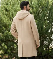 Modern Fit 4-Way Stretch Wool Coat with Removable Hood