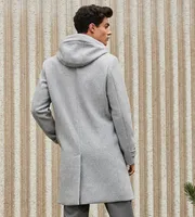 Modern Fit 4-Way Stretch Wool Coat with Removable Hood