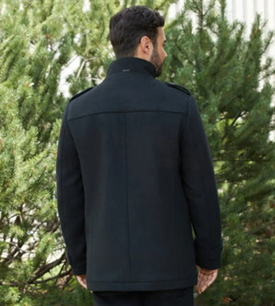 Modern Fit Mid-Length Field Coat with Bib