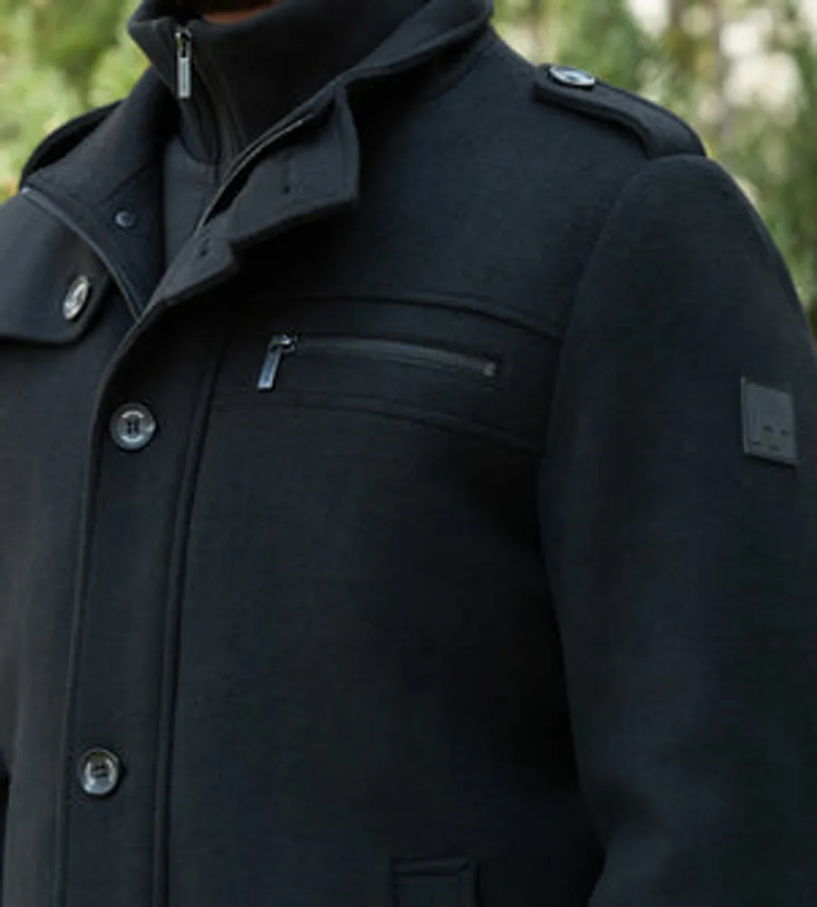 Modern Fit Mid-Length Field Coat with Bib