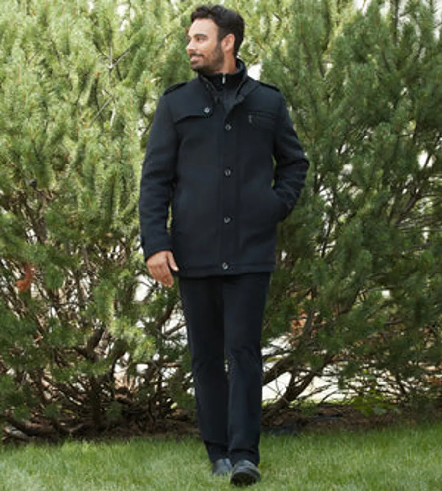 Modern Fit Mid-Length Field Coat with Bib