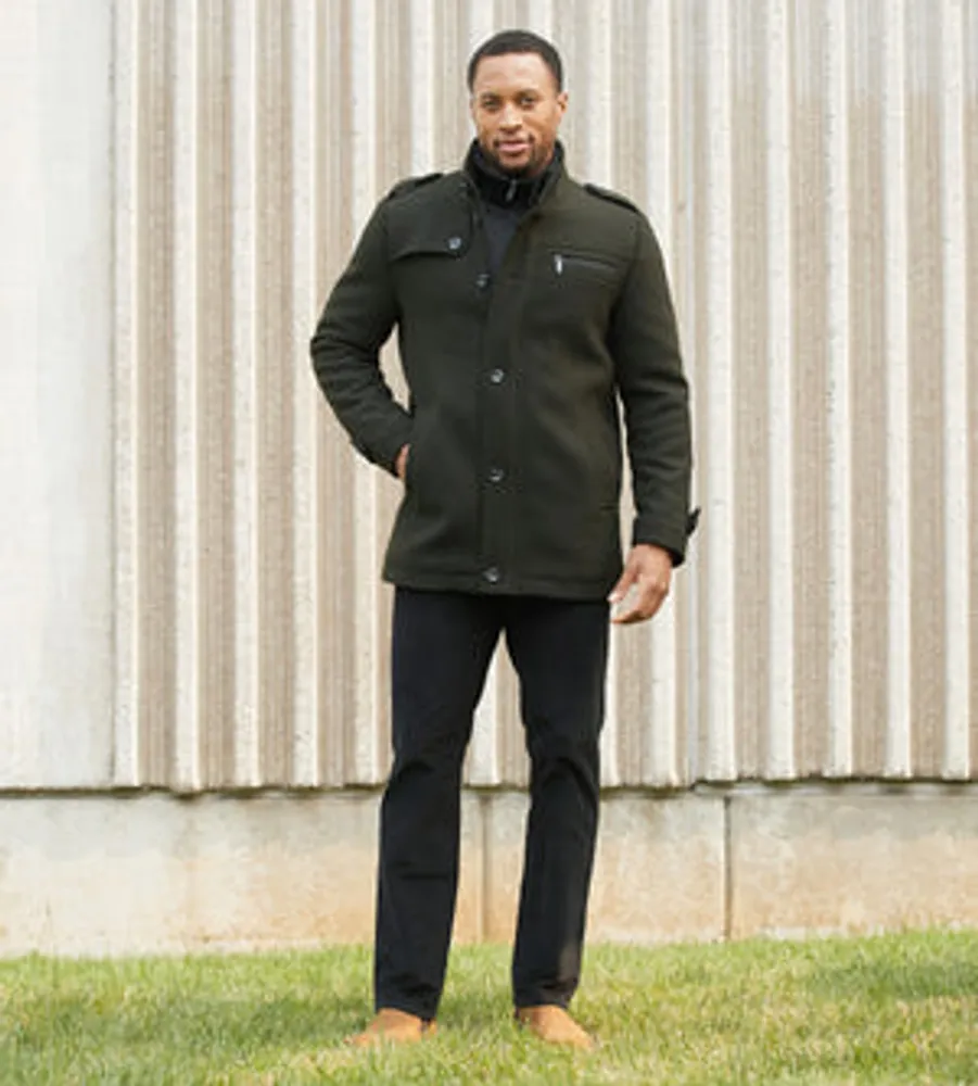 Modern Fit Mid-Length Field Coat with Bib