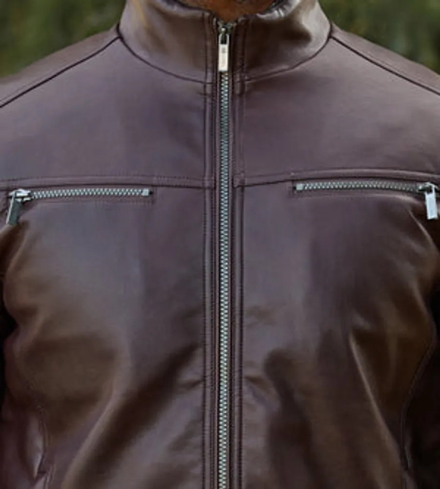 Modern Fit Vegan Leather Moto Jacket