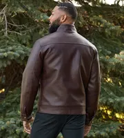 Modern Fit Vegan Leather Moto Jacket