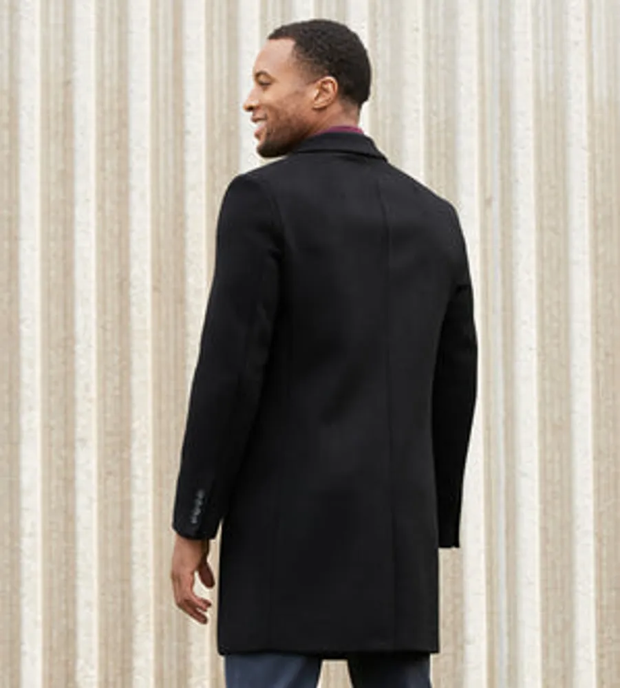 Hechter Paris Modern Fit Water-Resistant Long Wool Coat