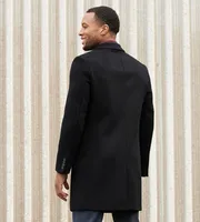 Modern Fit Water-Resistant Long Wool Coat