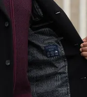 Modern Fit Water-Resistant Long Wool Coat