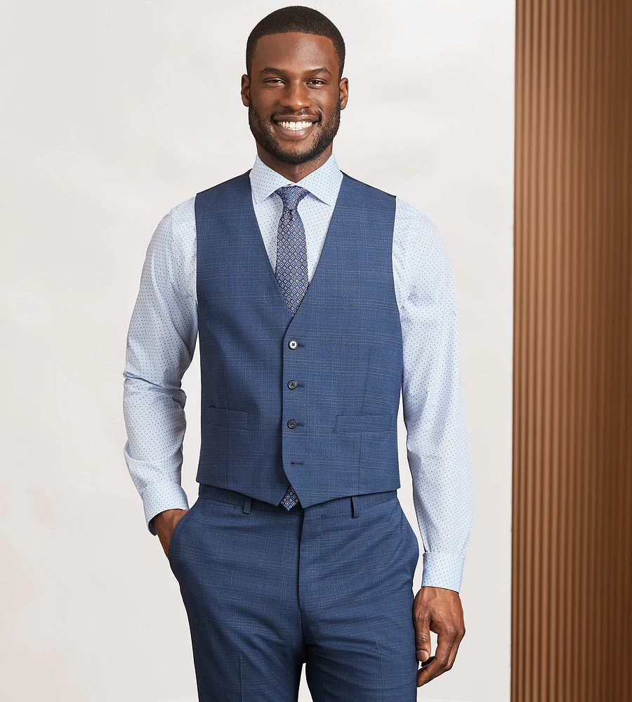 Modern Fit Plaid Suit Vest