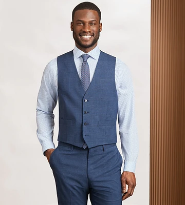 Modern Fit Plaid Suit Vest