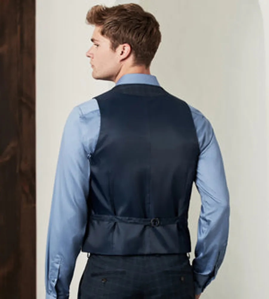 Stretch Check Suit Separate Vest