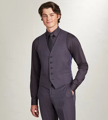 Deep Purple Solid Suit Vest