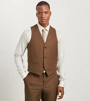 Cappuccino Solid Suit Vest