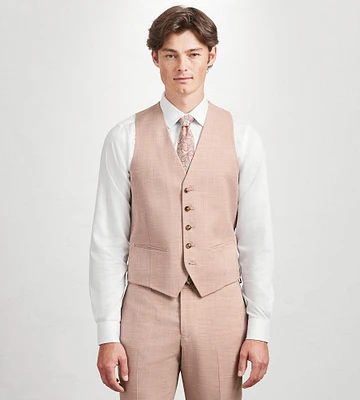 Pale Rose Solid Suit Vest