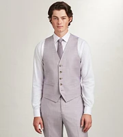 Pale Purple Solid Suit Vest