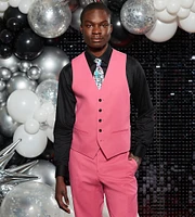 Bright Pink Solid Suit Vest