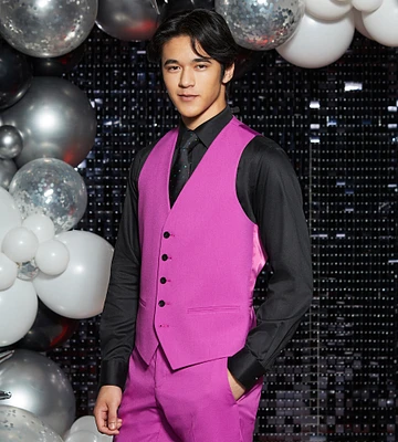 Bright Purple Solid Suit Vest