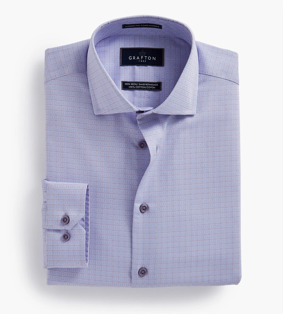 Modern Fit Geo Print Dress Shirt