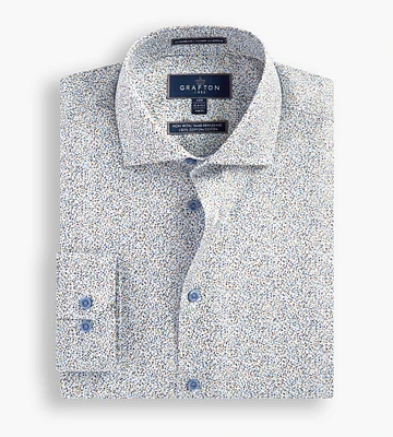 Modern Fit Leaf Print Non-Iron Dress Shirt