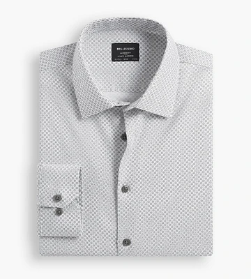 Modern Fit Non-Iron Printed Sateen Dress Shirt