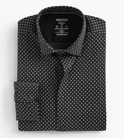 Slim Fit 360 Stretch Knit Non-Iron Soft Touch Geo Print Jersey Dress Shirt