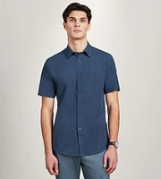 Modern Fit Short Sleeve Linen Like Solid Sport Shirt