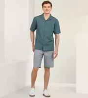 Modern Fit Short Sleeve Solid Textured Resort Sport Shirt