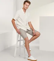 Modern Fit Short Sleeve Solid Textured Resort Sport Shirt