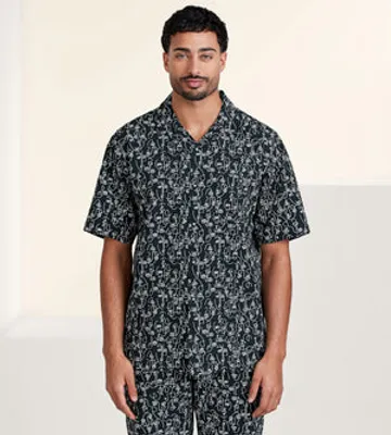 Modern Fit Printed Short Sleeve Resort Sport Shirt