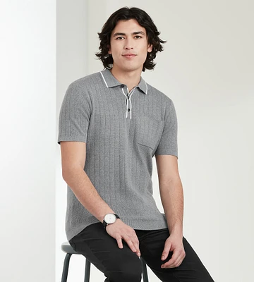 Modern Fit Short Sleeve Sweater Knit Polo