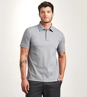 Modern Fit Short Sleeve Geo Pattern Structured Collar Polo