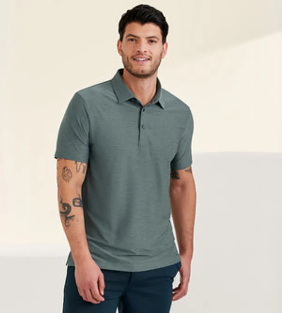 Modern Fit Heathered Performance Polo