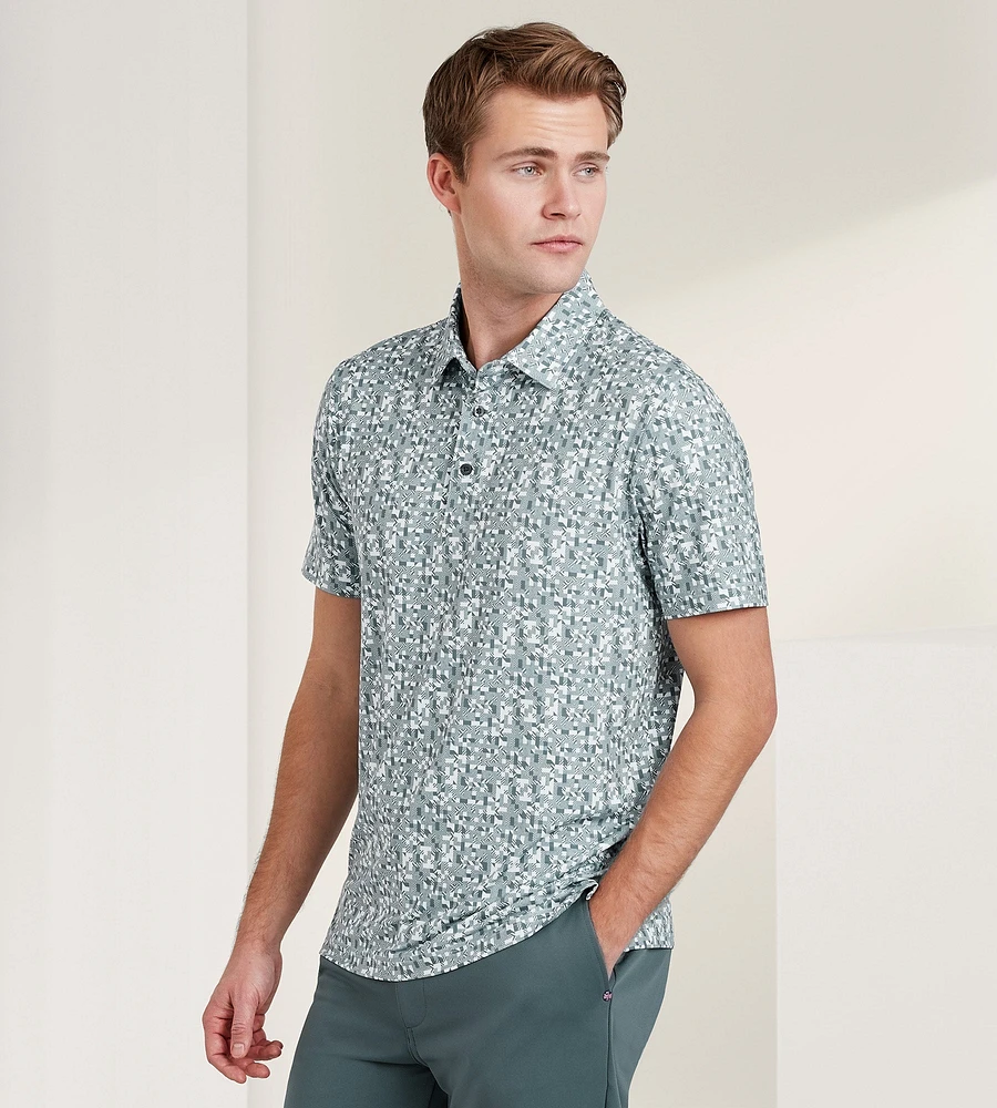 Modern Fit Printed Performance Polo