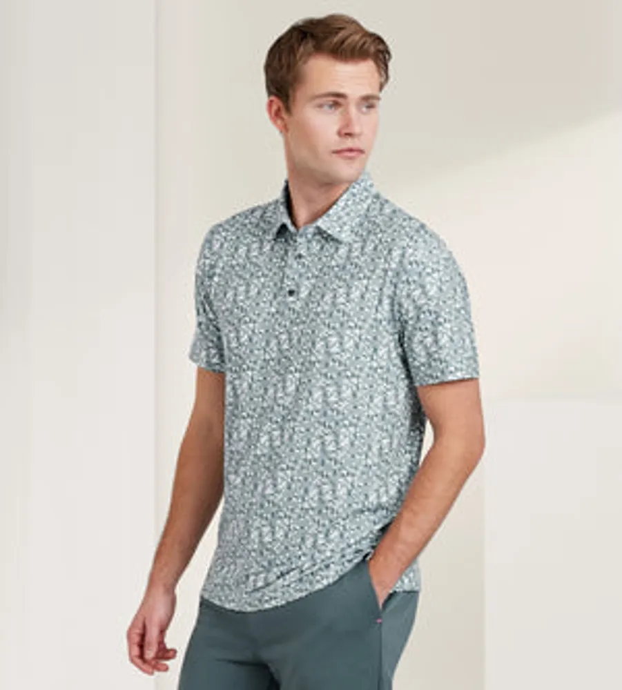 Modern Fit Printed Performance Polo