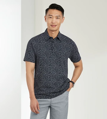 Modern Fit Short Sleeve Printed Cotton Polo