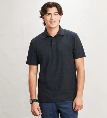 Modern Fit Short Sleeve Button Down Jacquard Polo