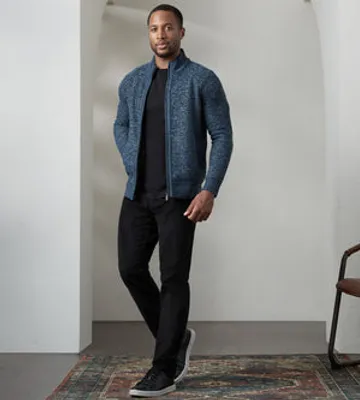 Modern Fit Full-Zip Fleece-Lined Sweater