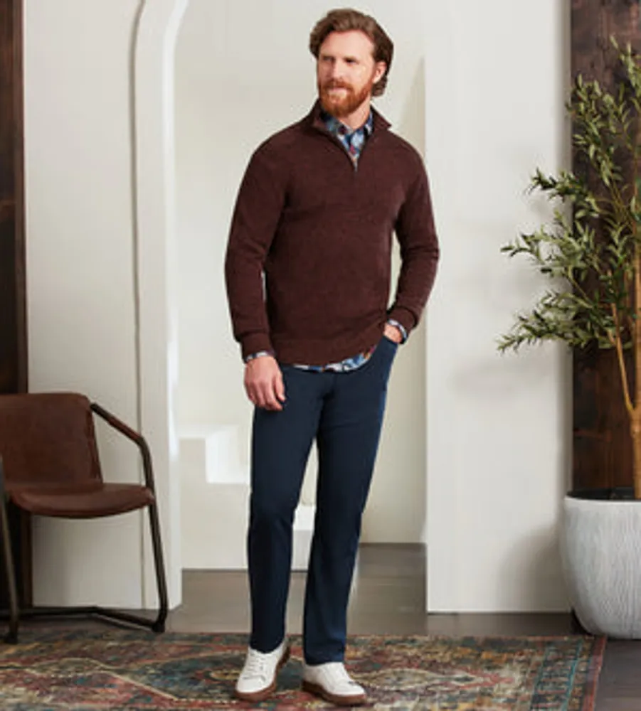 Modern Fit Quarter-Zip Jaspe Sweater