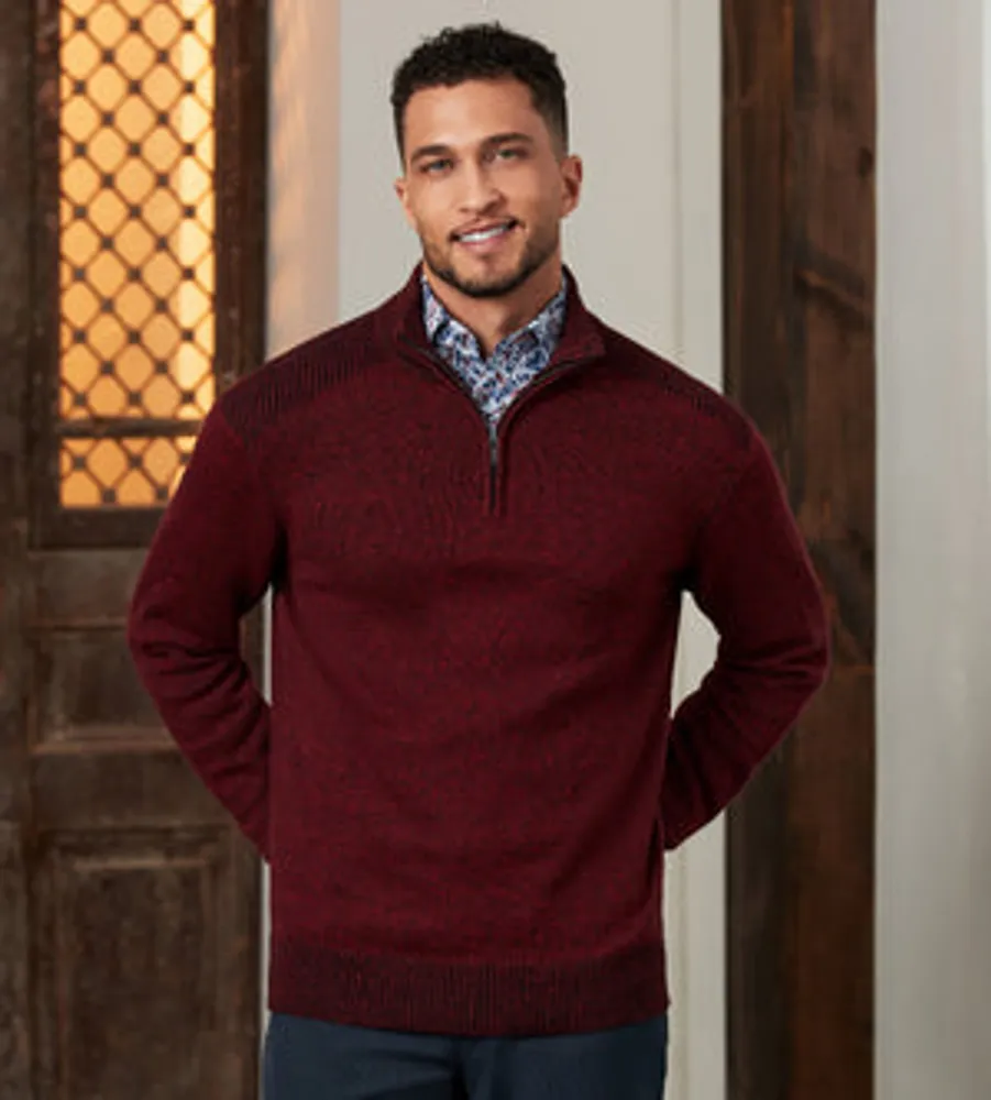 Modern Fit Quarter-Zip Jaspe Sweater